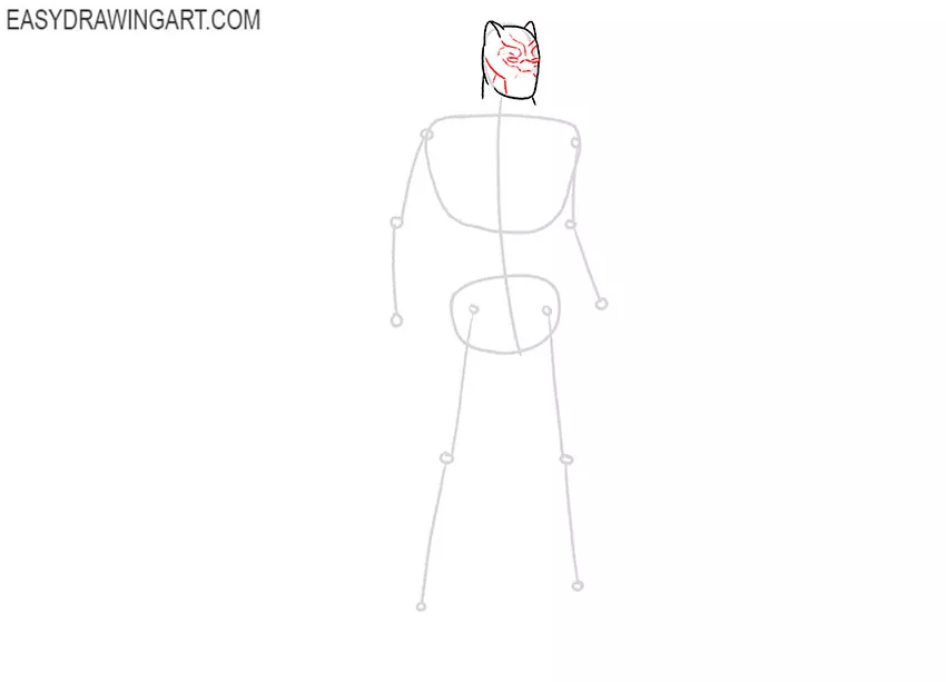 how to draw black panther full body