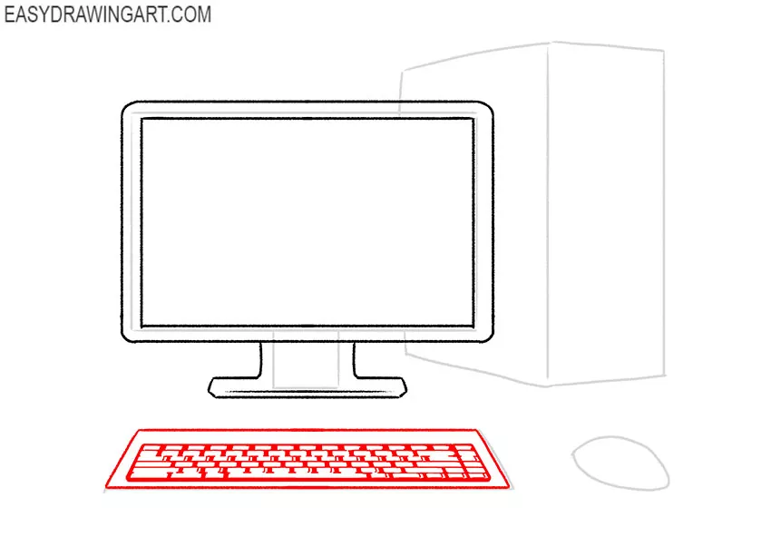 how to draw a computer keyboard