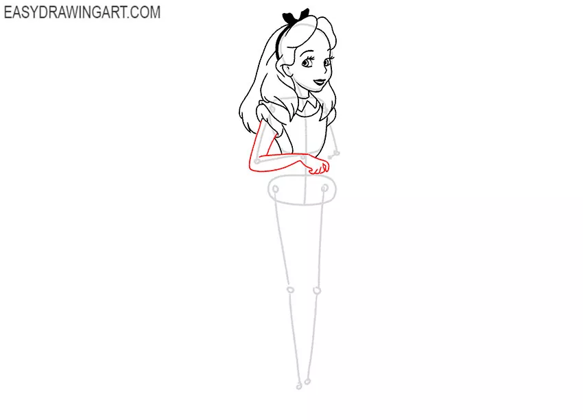how to draw alice in wonderland easy step by step