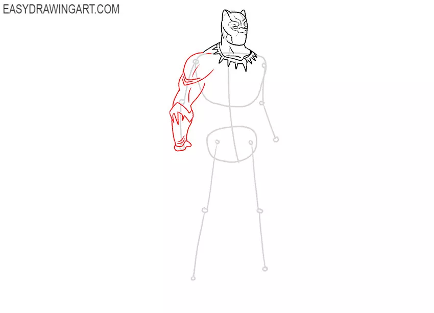 how to draw black panther art simple