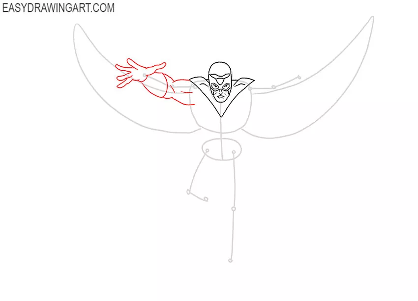 how to draw falcon from marvel