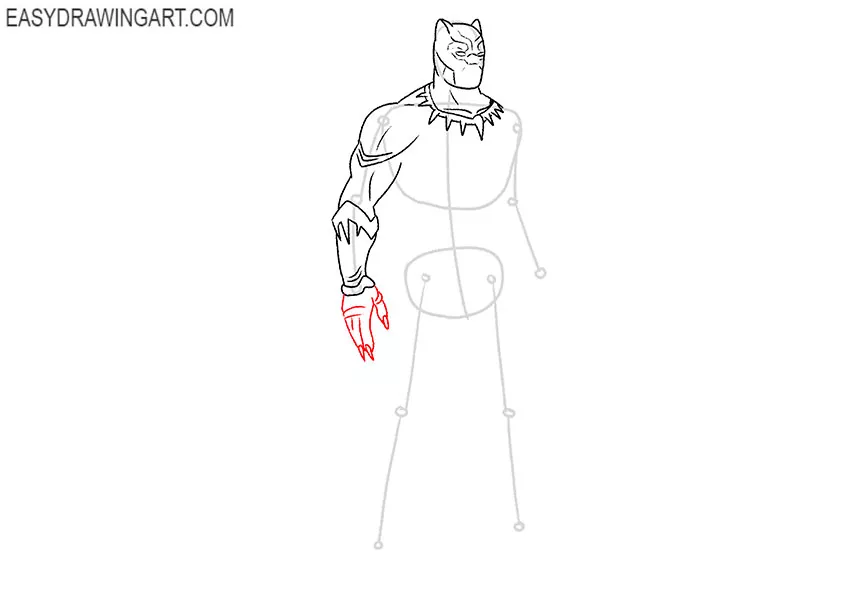how to draw black panther step by step easy