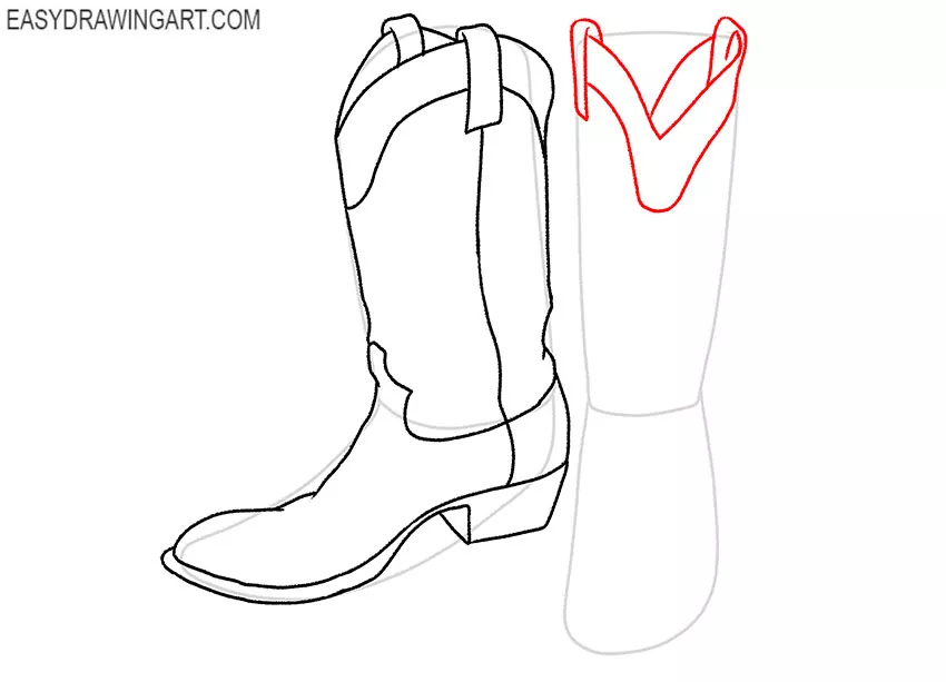 how to draw cartoon cowboy boots