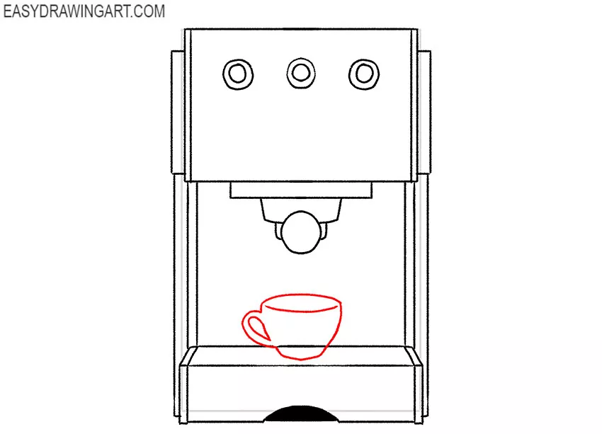 how to draw a coffee machine for kids