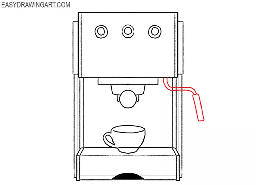 how to draw a coffee machine for beginners