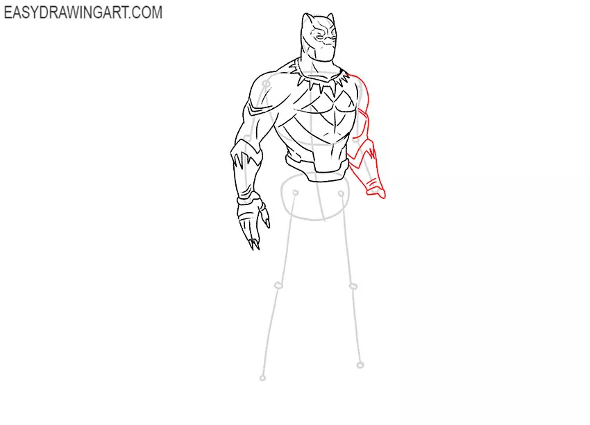 how to draw black panther step by step realistic