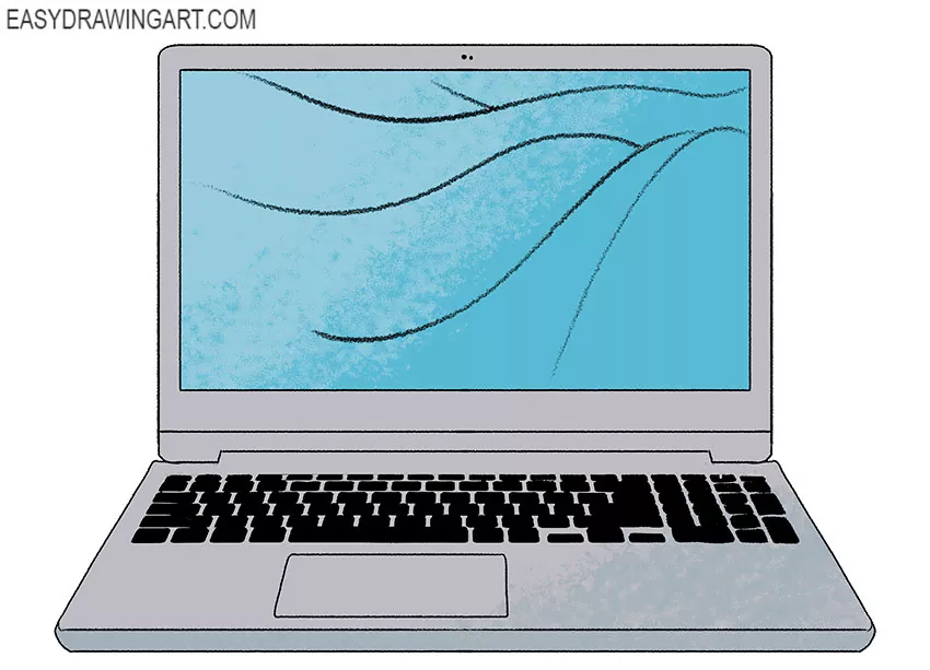 Damaged Laptop Computer Drawing Drawing by Frank Ramspott - Pixels