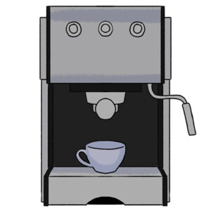 how to draw a coffee machine