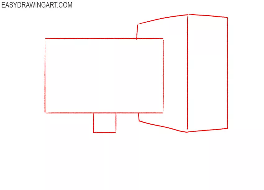how to draw a computer easy