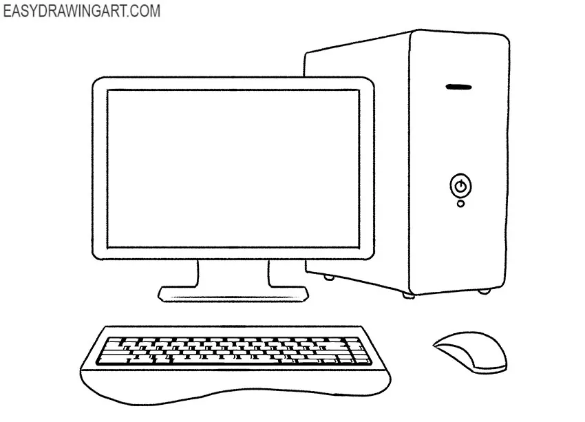 how to draw a computer cartoon