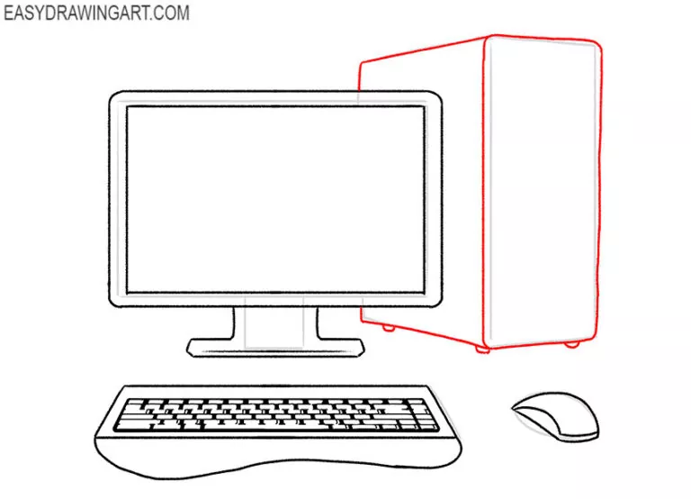 How to Draw a Computer - Easy Drawing Art
