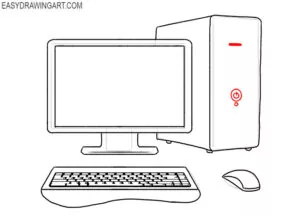 How to Draw a Computer - Easy Drawing Art