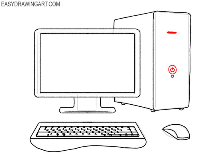 How to Draw a Computer - Easy Drawing Art