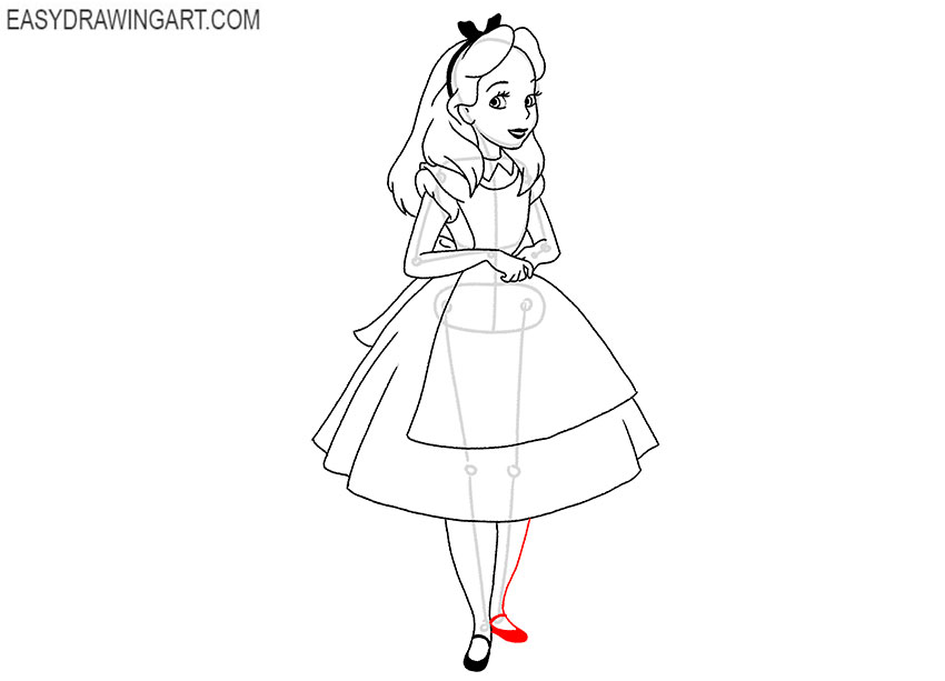 alice in wonderland drawing outline