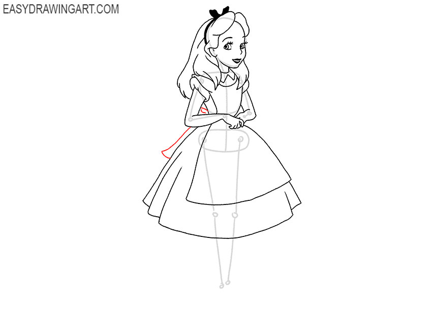 alice in wonderland drawing easy