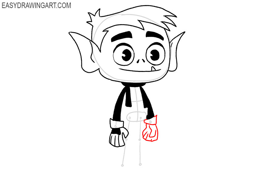 beast boy drawing step by step