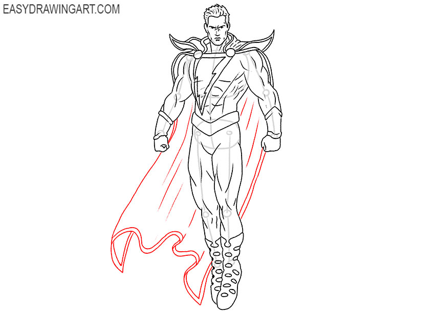 pencil drawing of black adam