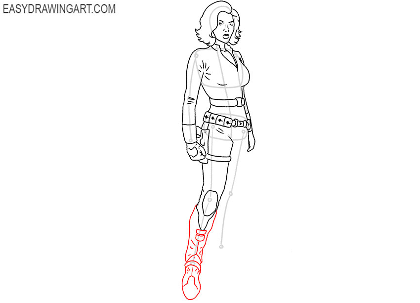 avengers black widow drawing