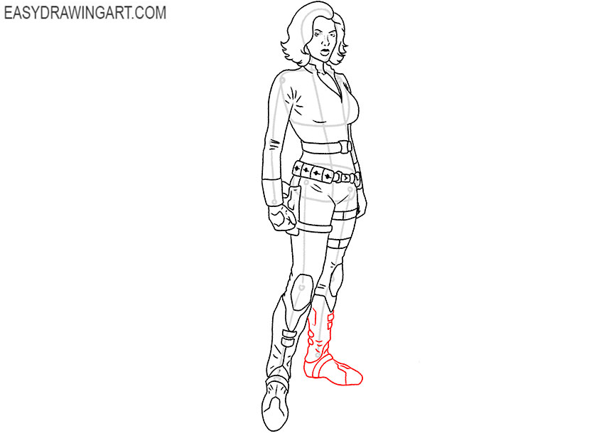 3d black widow drawing