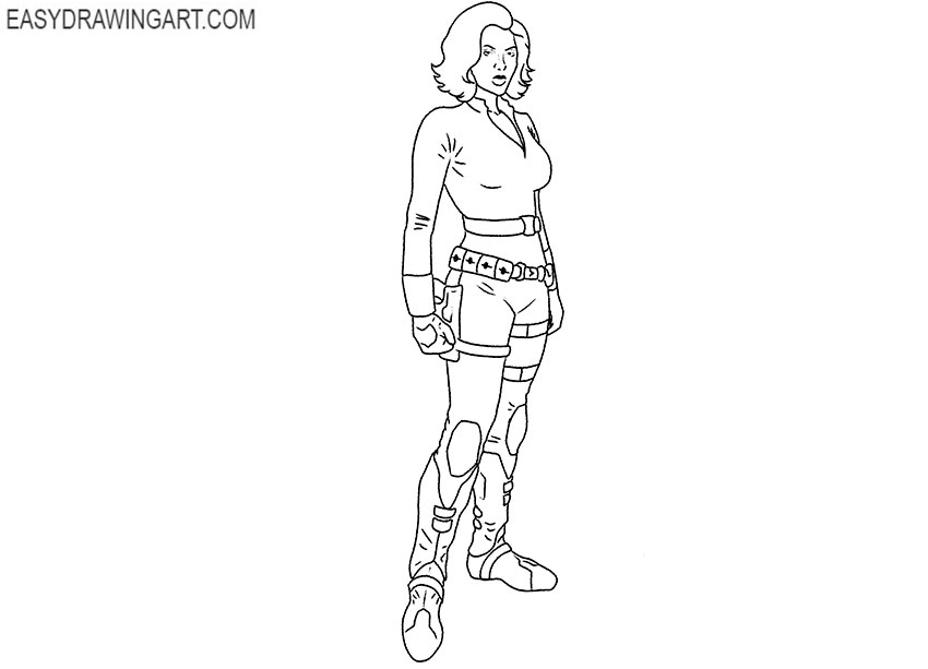 black widow full body drawing