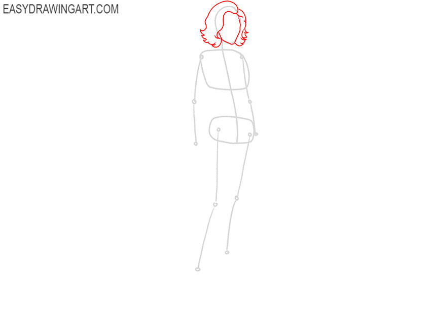 how to draw black widow step by step