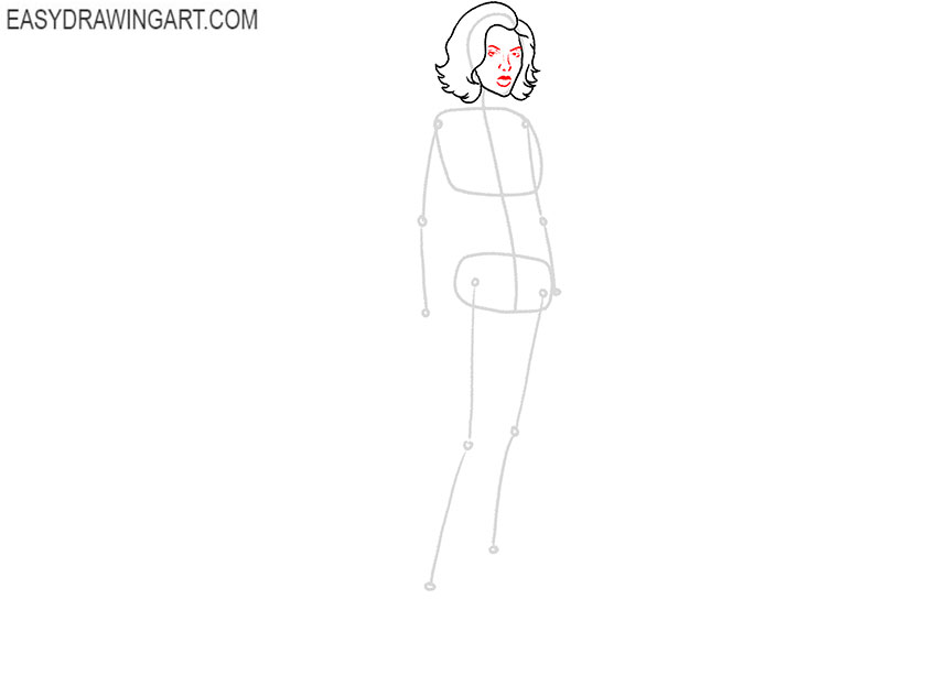 how to draw black widow marvel