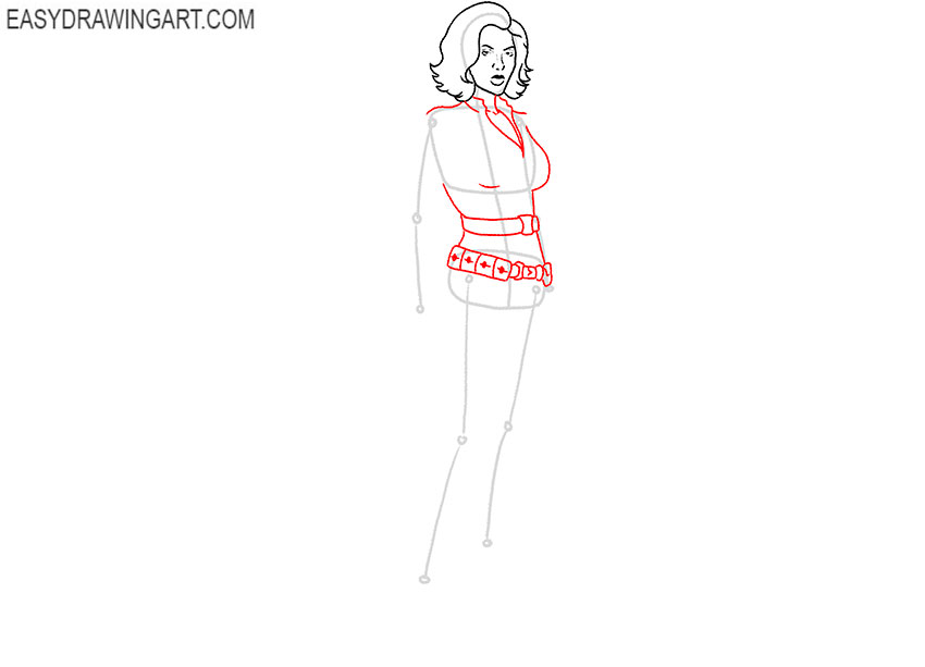 how to draw black widow cartoon