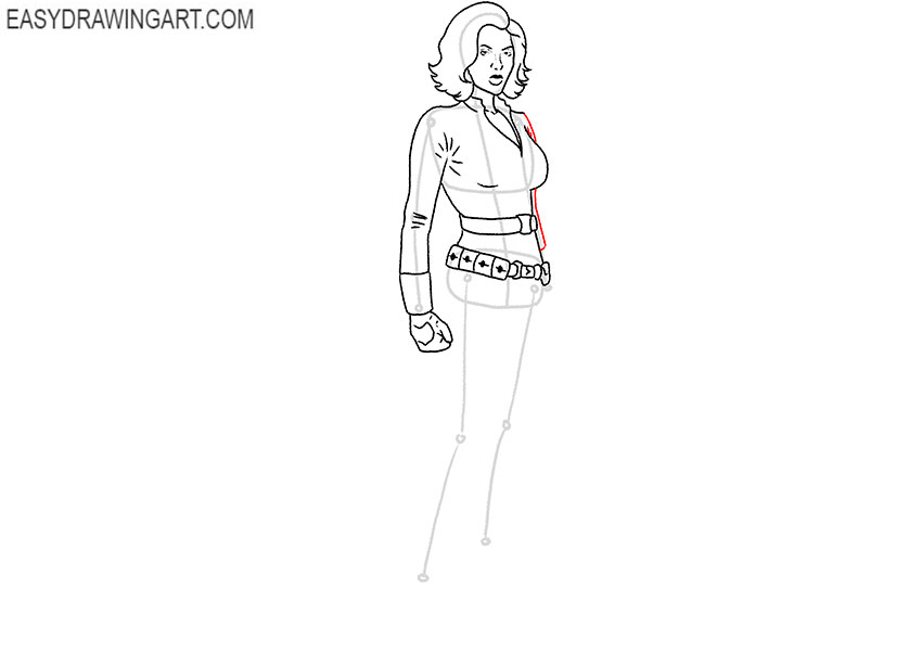 black widow drawing easy
