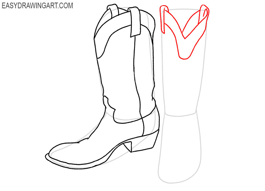 how to draw cartoon cowboy boots