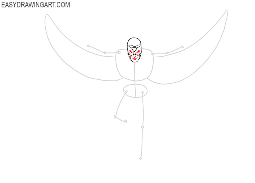how to draw falcon step by step