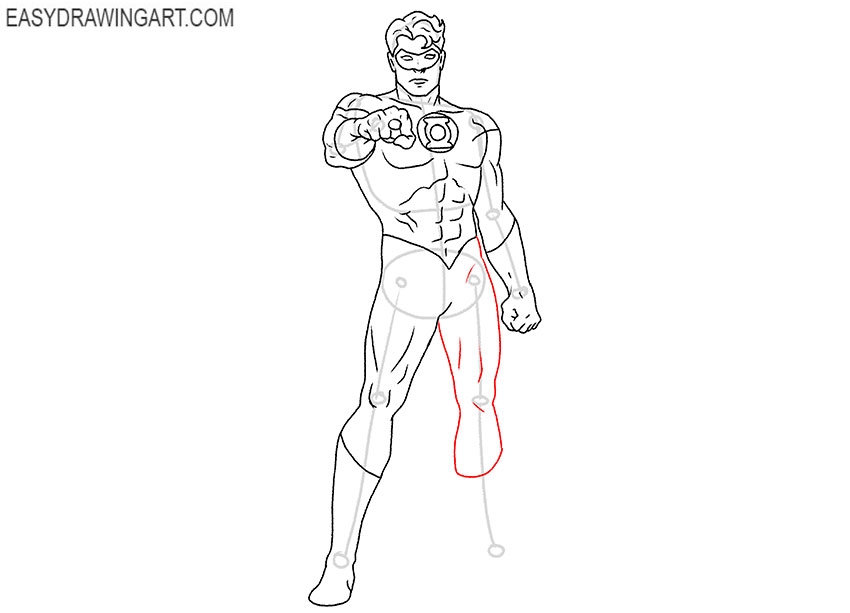 easy green lantern drawing