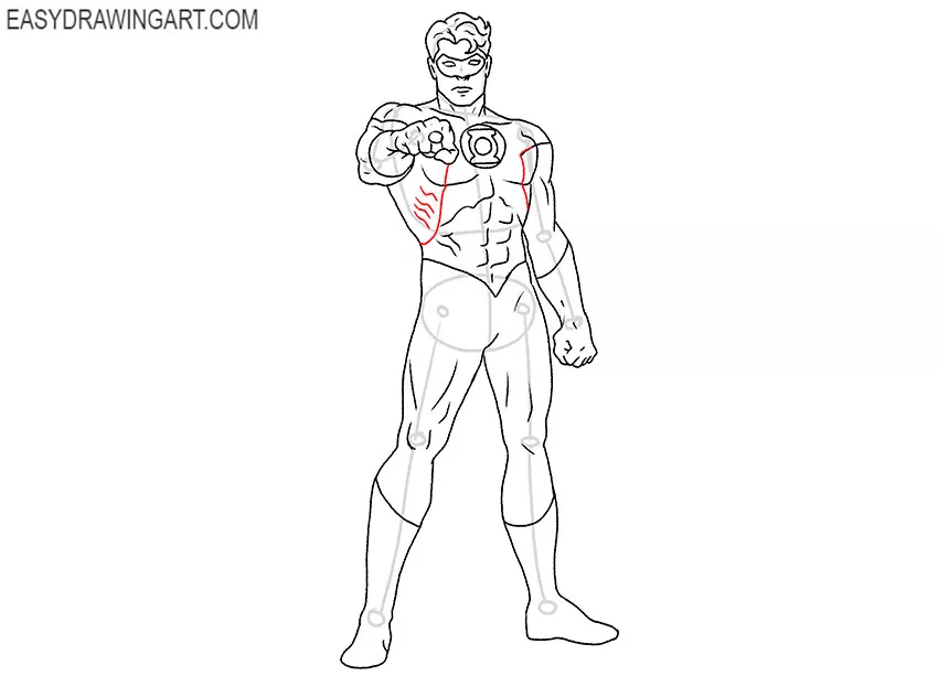 green lantern drawing step by step