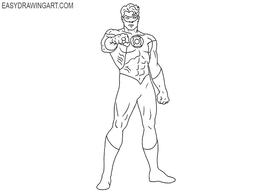 simple green lantern drawing