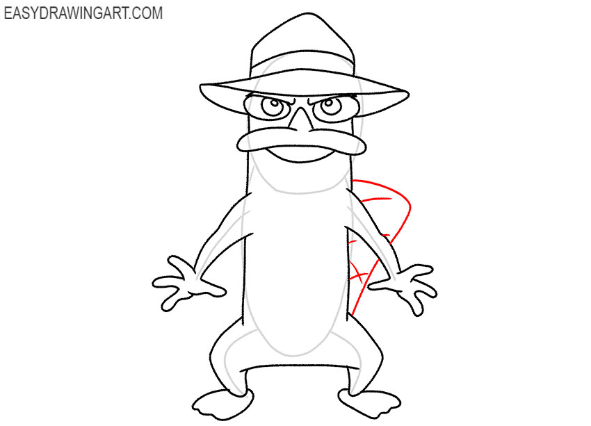 perry the platypus drawing sketch