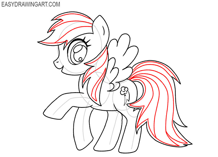 rainbow dash drawing tutorial