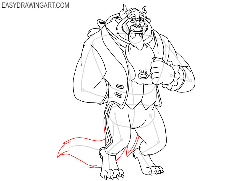 easy beauty and the beast drawing