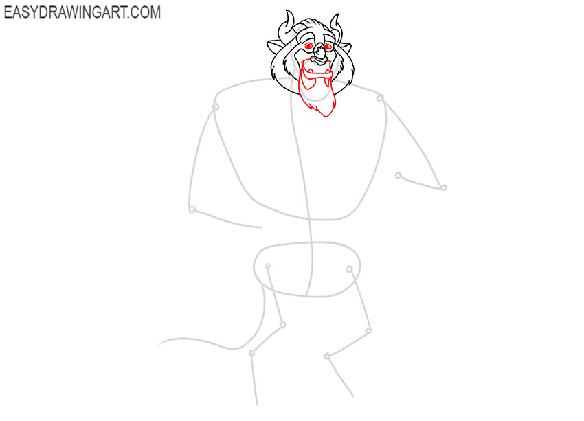 cartoon beauty and the beast drawing