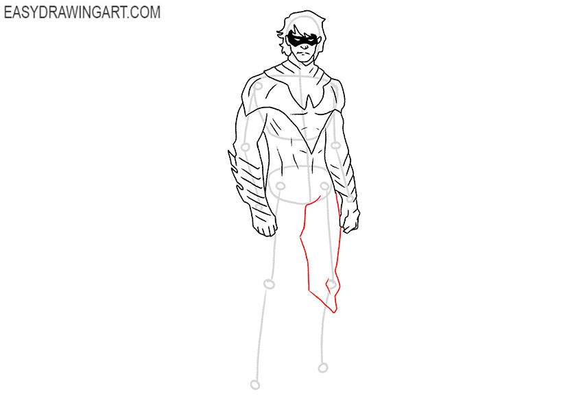How to Draw Nightwing simple drawing step by step