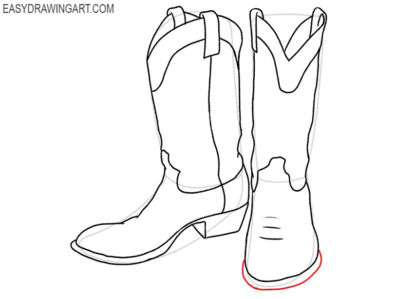 cartoon cowboy boots drawing