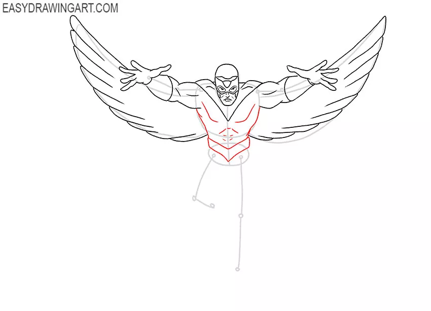 marvel falcon drawing easy