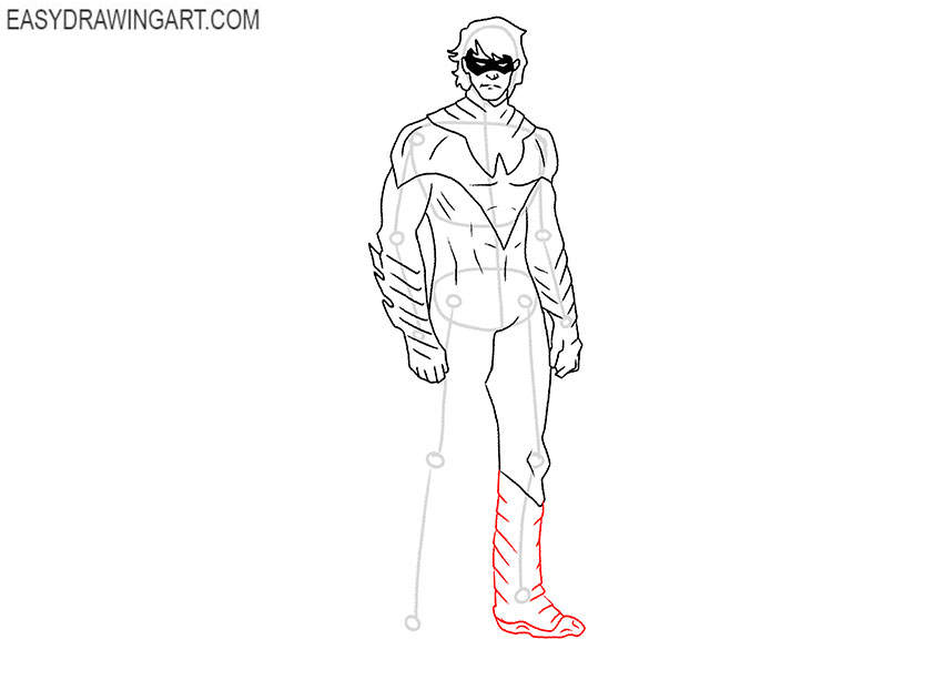 How to Draw Nightwing for beginners