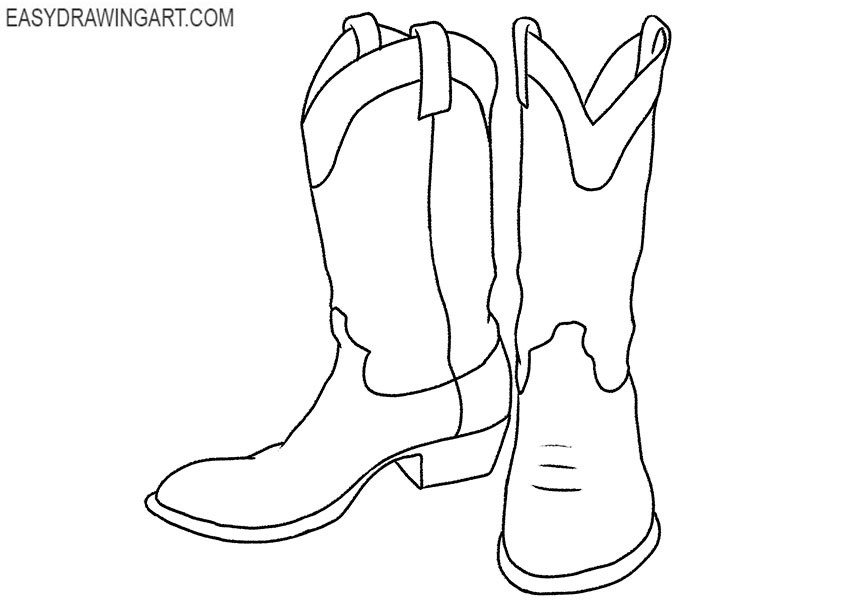 simple cowboy boots drawing