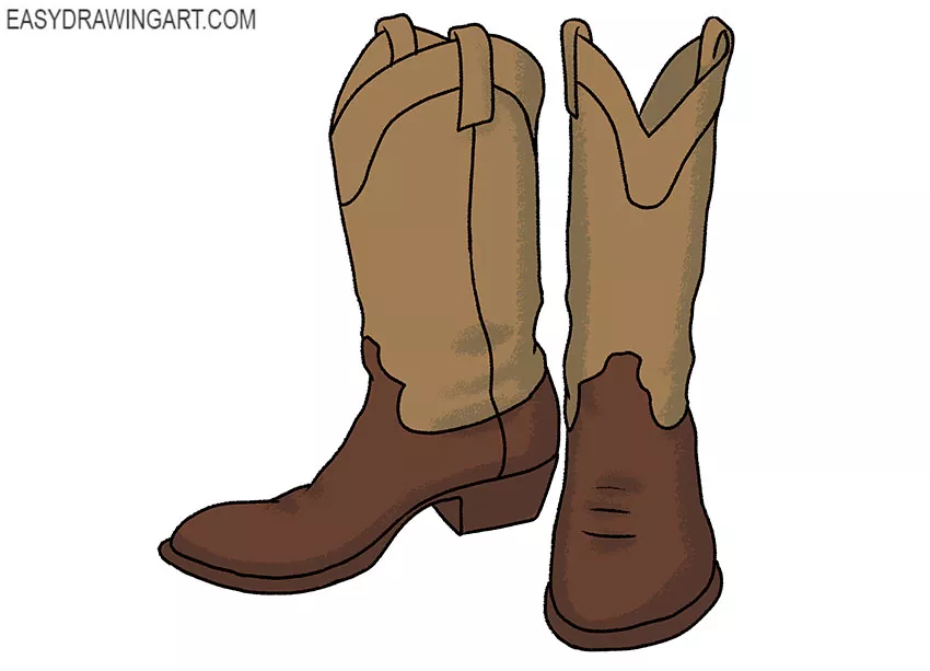 cute cowboy boots drawing
