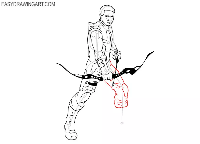how to draw hawkeye step by step