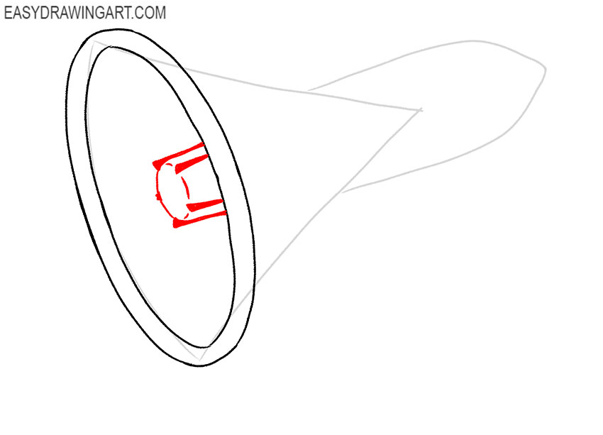 how to draw a simple megaphone
