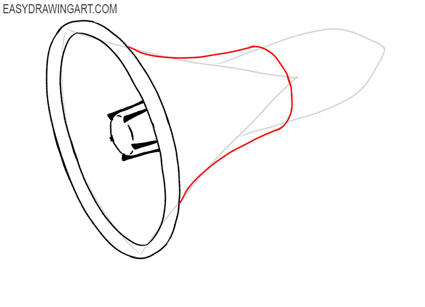 how to draw a small megaphone