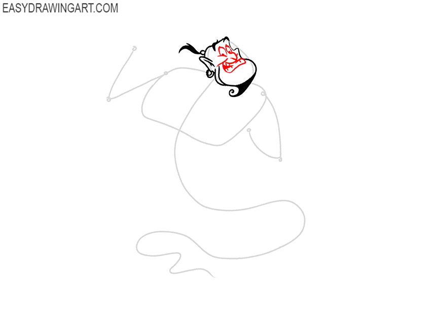 how to draw the genie from aladdin step by step