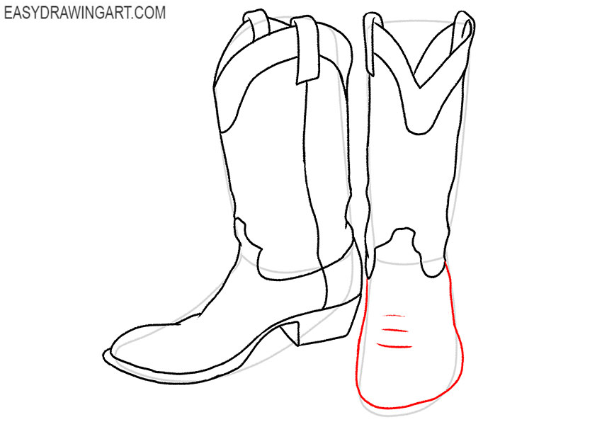 cowboy boots drawing easy