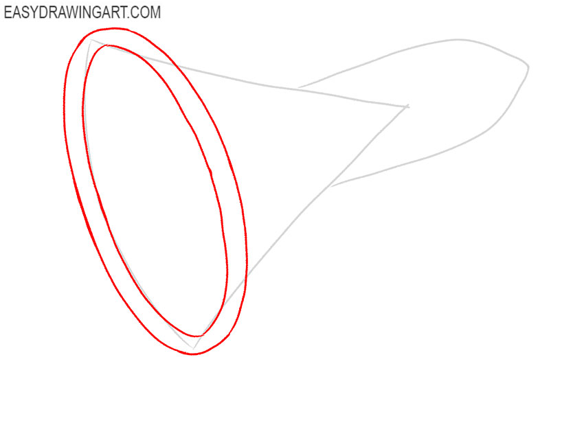 how to draw a megaphone step by step