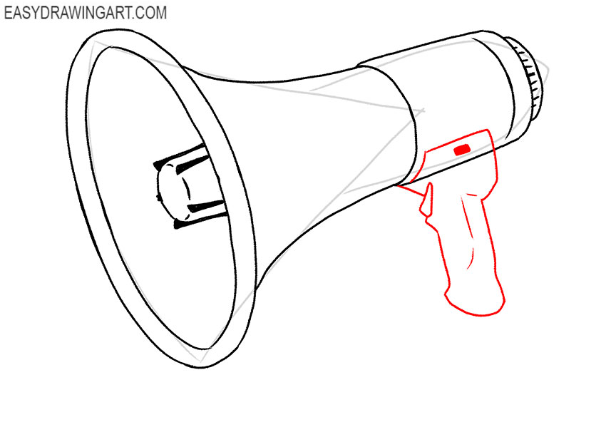 megaphone drawing step by step